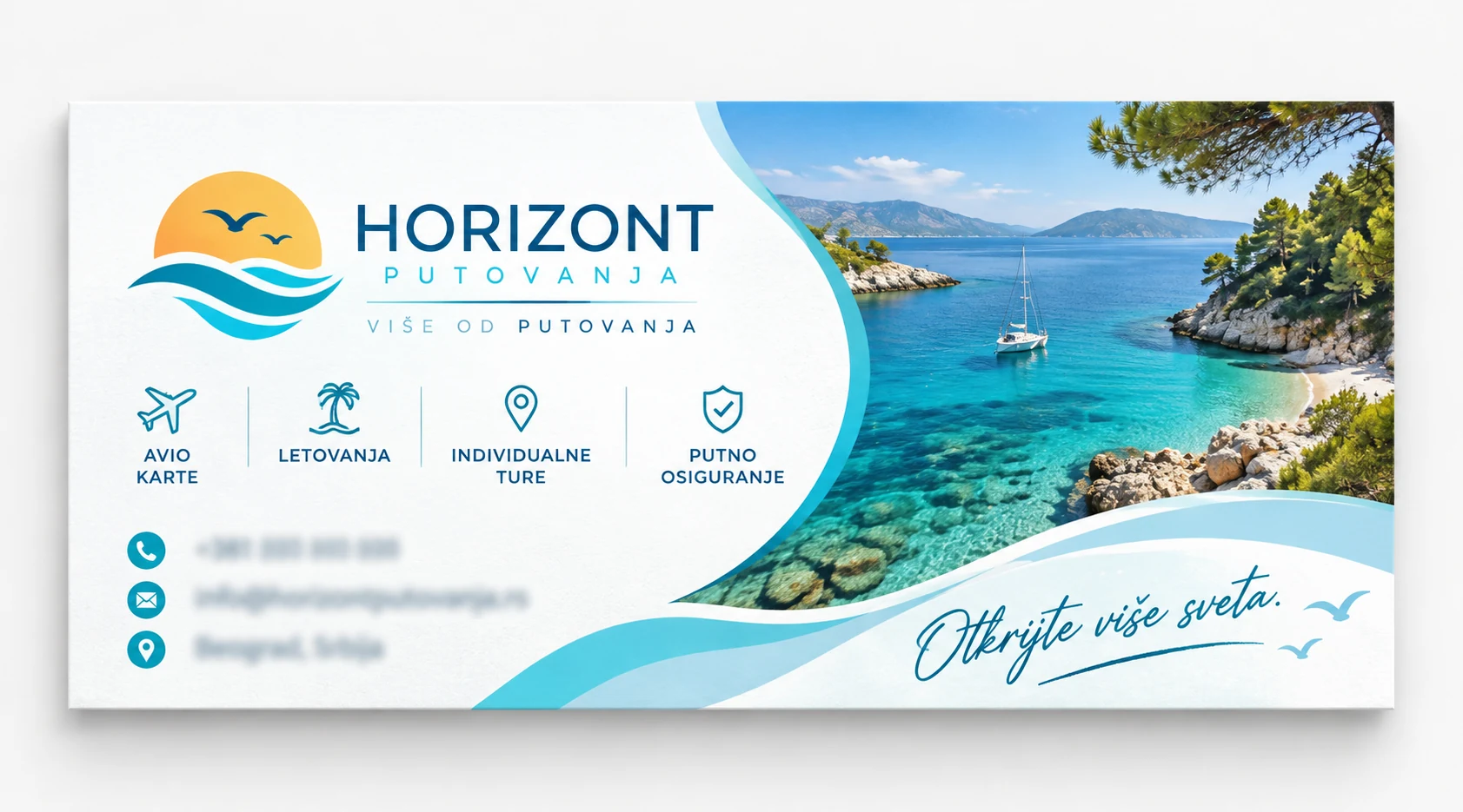 Primer dizajna vizit karte za turističku agenciju