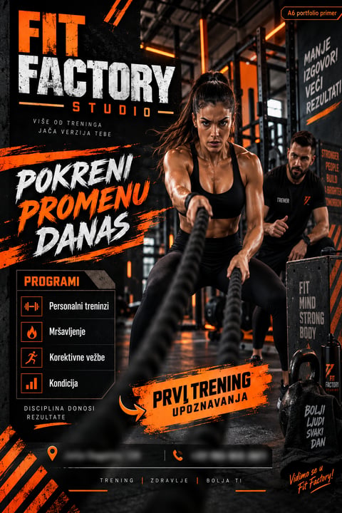 Portfolio primer flajera za fitness studio