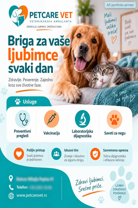 Portfolio primer flajera za veterinarsku ambulantu
