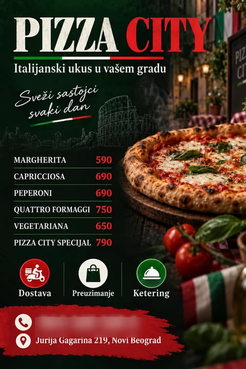 Portfolio primer flajera za restoran i piceriju