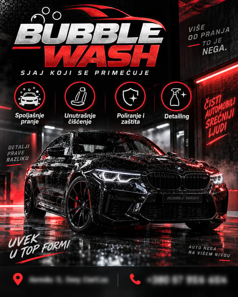 Portfolio primer flajera za auto perionicu