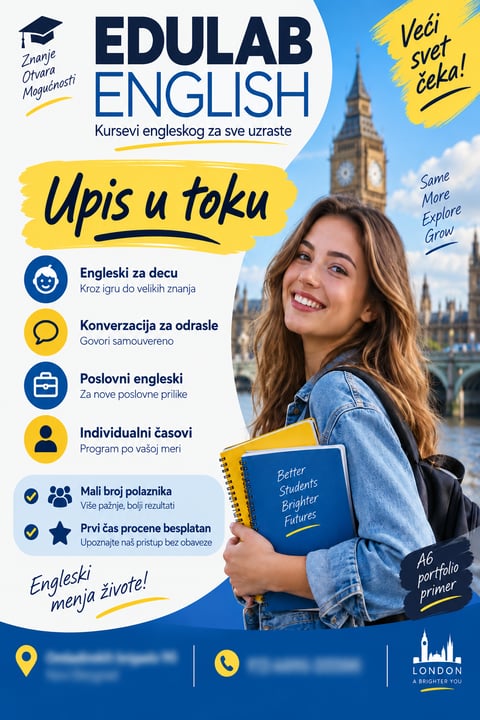 Portfolio primer flajera za školu jezika