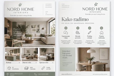 Portfolio primer A4 dvostranog portfolija za enterijer