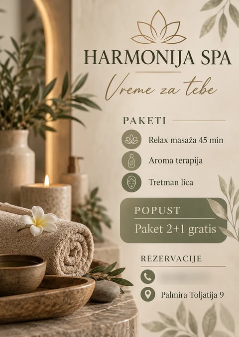 Portfolio primer flajera za spa i masažu