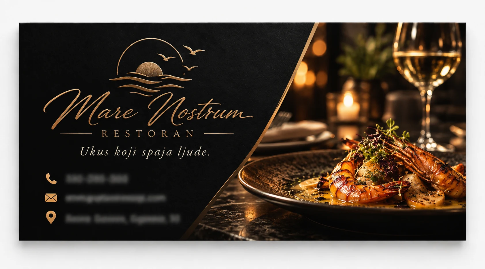 Primer dizajna vizit karte za restoran